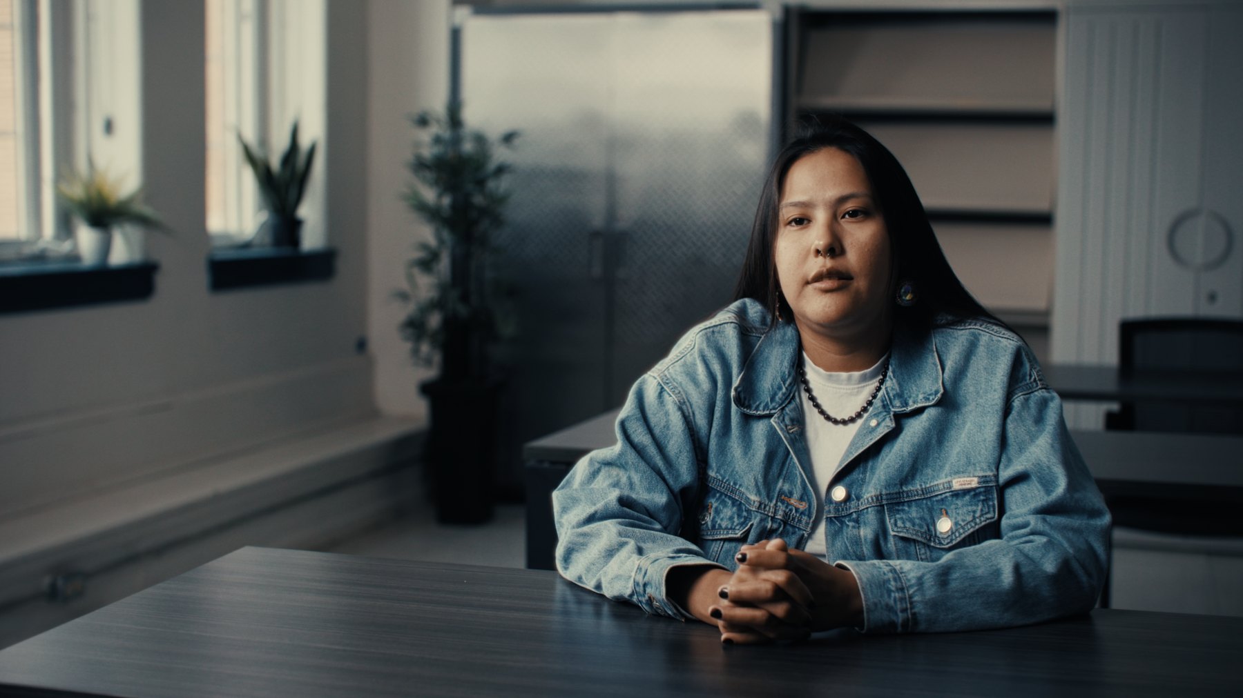 Documentary interview frame — Old Sun Community College, Natosapi