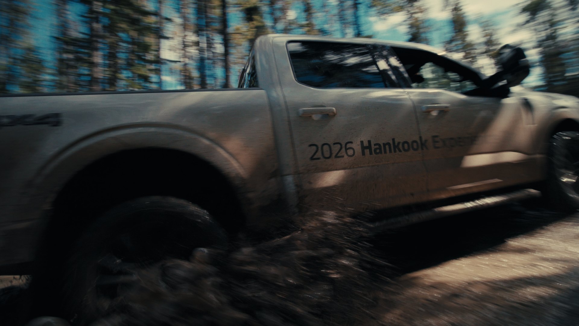 GMC Canyon with Hankook decal on the trail — Hankook MT2 frame