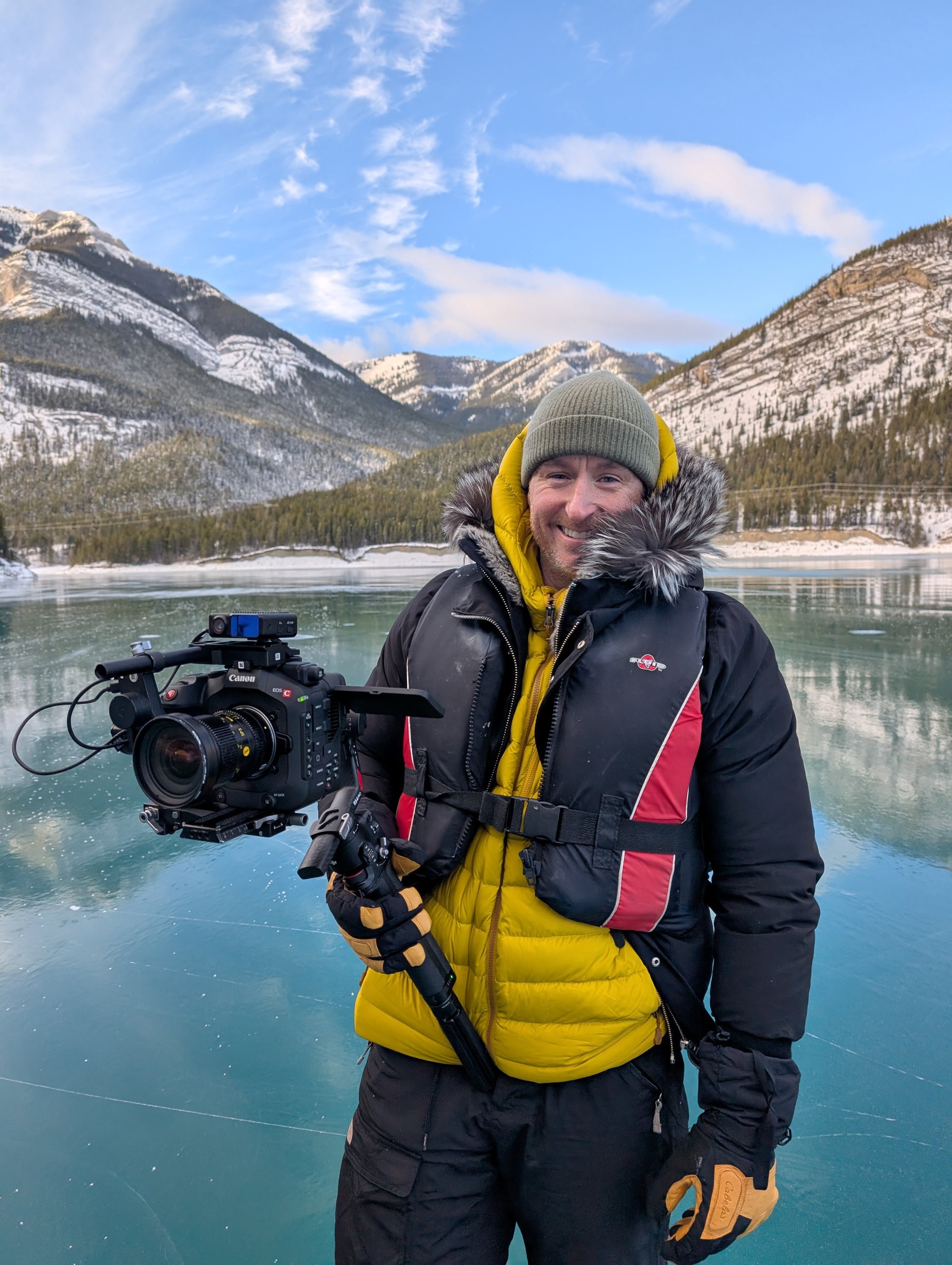 Director Mike Schultz on the frozen lake — Wild Ice